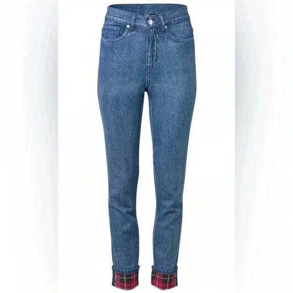 Plaid Cuffed Straight jeans - Picture 13 of 13